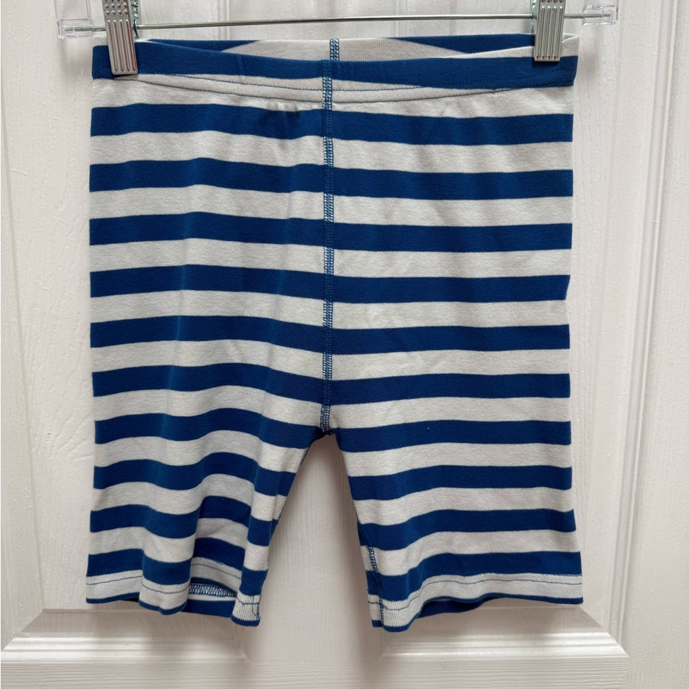 Hanna Andersson Blue and White Striped Kids Pajama Shorts organic sz 12
